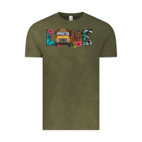 Vintage Olive love school bus Vintage Tee - Artiststas