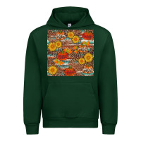 Forest Green pumpkin plaid sunflower seamless min Urban Hoodie - AdoDesignShop