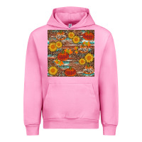 Fuchsia Pink pumpkin plaid sunflower seamless min Urban Hoodie - AdoDesignShop
