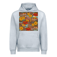 Heather Grey pumpkin plaid sunflower seamless min Urban Hoodie - AdoDesignShop