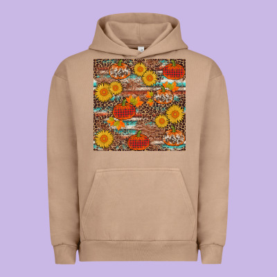 Pumpkin Plaid Sunflower Seamless Min Urban Hoodie Designed By Adodesignshop