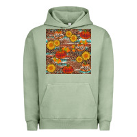 Pigment Oil Green pumpkin plaid sunflower seamless min Urban Hoodie - AdoDesignShop