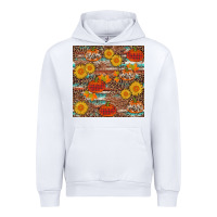White pumpkin plaid sunflower seamless min Urban Hoodie - AdoDesignShop