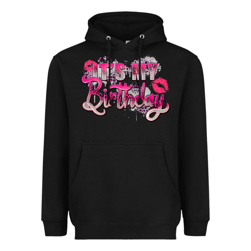Pink Its My Birthday Heavyweight Hoodie by Zillion Design Studio | Teevron