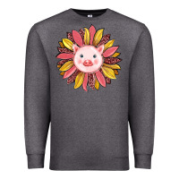 Charcoal Heather pig sunflower Premium Sweatshirt - RanaPortraitStore