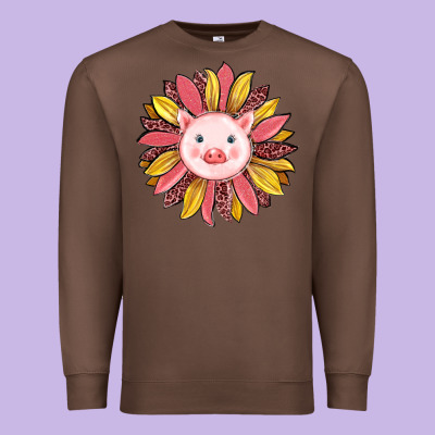 Pig Sunflower Premium Sweatshirt Designed By Ranaportraitstore