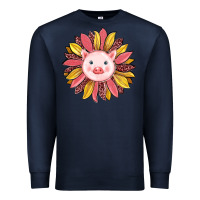Navy pig sunflower Premium Sweatshirt - RanaPortraitStore