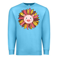 Ocean Blue pig sunflower Premium Sweatshirt - RanaPortraitStore
