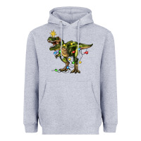 Heather Grey tree rex christmas Heavyweight Hoodie - Zillion Design Studio
