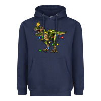 Navy tree rex christmas Heavyweight Hoodie - Zillion Design Studio