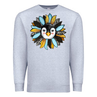 Heather Grey penguin sunflower Premium Sweatshirt - RanaPortraitStore