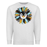 Oatmeal Heather penguin sunflower Premium Sweatshirt - RanaPortraitStore