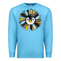 Ocean Blue penguin sunflower Premium Sweatshirt - RanaPortraitStore