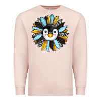 Pale Pink penguin sunflower Premium Sweatshirt - RanaPortraitStore