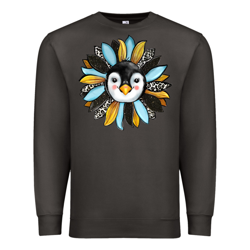 Penguin Sunflower Premium Sweatshirt by RanaPortraitStore | Teevron