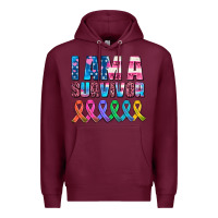 Burgundy i am a survivor with all cancer ribbons Premium Hoodie - AdoDesignShop