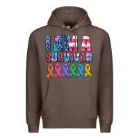Coffee i am a survivor with all cancer ribbons Premium Hoodie - AdoDesignShop