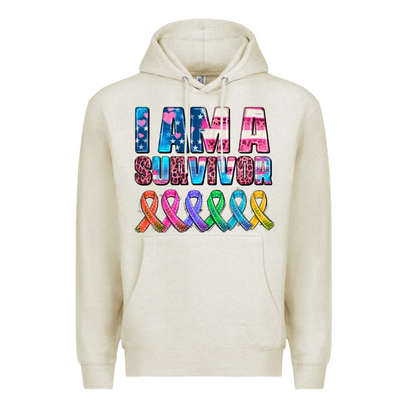 I Am A Survivor With All Cancer Ribbons Premium Hoodie by AdoDesignShop | Teevron