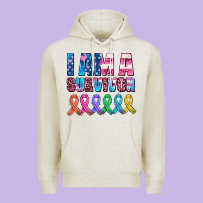 I Am A Survivor With All Cancer Ribbons Premium Hoodie Designed By Adodesignshop