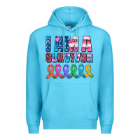 Ocean Blue i am a survivor with all cancer ribbons Premium Hoodie - AdoDesignShop