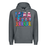 Rock i am a survivor with all cancer ribbons Premium Hoodie - AdoDesignShop