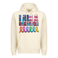 Sandshell i am a survivor with all cancer ribbons Premium Hoodie - AdoDesignShop