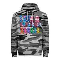 Slate Camo i am a survivor with all cancer ribbons Premium Hoodie - AdoDesignShop