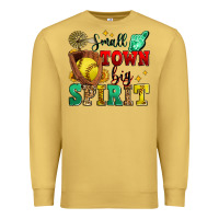 Antique Gold small town big spirit softball Premium Sweatshirt - Zillion Design Studio