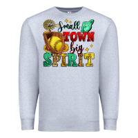 Heather Grey small town big spirit softball Premium Sweatshirt - Zillion Design Studio