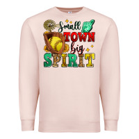 Pale Pink small town big spirit softball Premium Sweatshirt - Zillion Design Studio