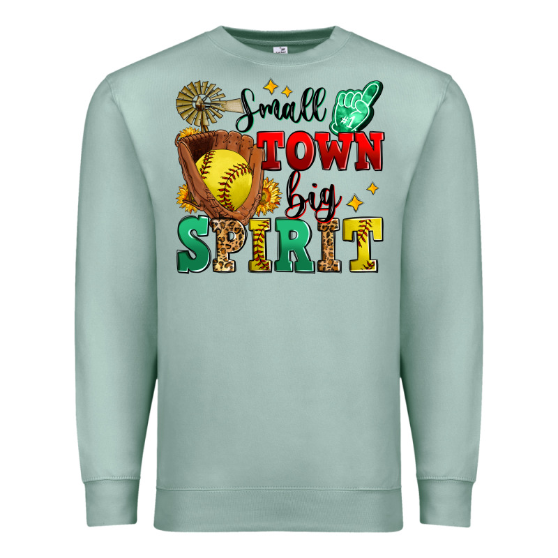 Small Town Big Spirit Softball Premium Sweatshirt by Zillion Design Studio | Teevron