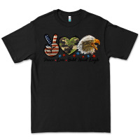 Black peace love bald head eagle Premium Tee - LillyAllenDesigns