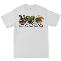 Dove Grey peace love bald head eagle Premium Tee - LillyAllenDesigns