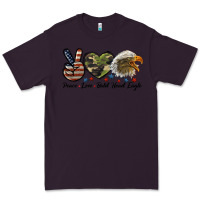 Plum peace love bald head eagle Premium Tee - LillyAllenDesigns