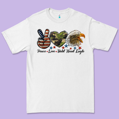 Peace Love Bald Head Eagle Premium Tee Designed By Lillyallendesigns