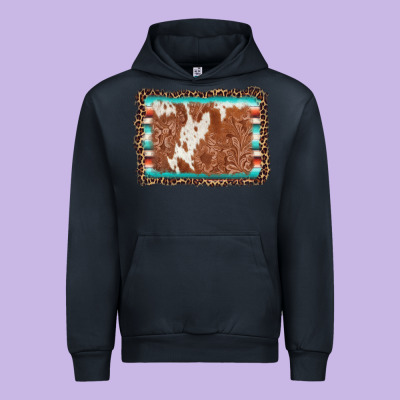Leopard Serape Cowhide  Leather Background Urban Hoodie Designed By Adodesignshop