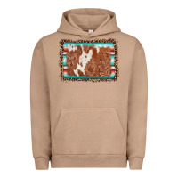 Pigment Burro leopard serape cowhide  leather background Urban Hoodie - AdoDesignShop