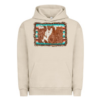 Pigment French Oak leopard serape cowhide  leather background Urban Hoodie - AdoDesignShop