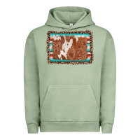 Pigment Oil Green leopard serape cowhide  leather background Urban Hoodie - AdoDesignShop