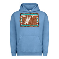Pigment Pebble Blue leopard serape cowhide  leather background Urban Hoodie - AdoDesignShop