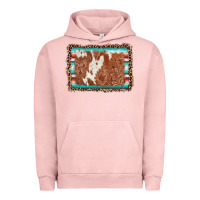 Pigment Salmon leopard serape cowhide  leather background Urban Hoodie - AdoDesignShop