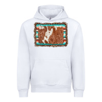 White leopard serape cowhide  leather background Urban Hoodie - AdoDesignShop