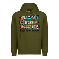 Army Green western pencils teach love inspire Premium Hoodie - JahusDesignShop