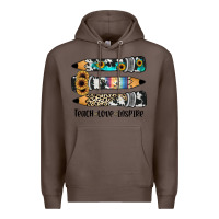 Coffee western pencils teach love inspire Premium Hoodie - JahusDesignShop