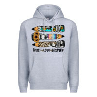 Heather Grey western pencils teach love inspire Premium Hoodie - JahusDesignShop