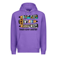 Purple western pencils teach love inspire Premium Hoodie - JahusDesignShop