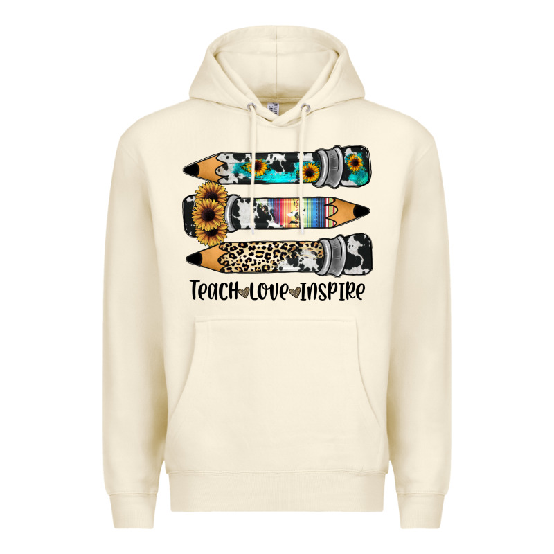 Western Pencils Teach Love Inspire Premium Hoodie by JahusDesignShop | Teevron