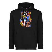 Black love 4th of july with gnome Heavyweight Hoodie - texasbilliewilder