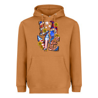 Meerkat love 4th of july with gnome Heavyweight Hoodie - texasbilliewilder