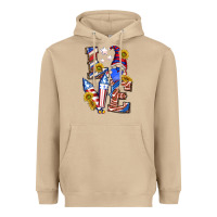 Mushroom love 4th of july with gnome Heavyweight Hoodie - texasbilliewilder